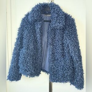 Zara Blue Fuzzy Jacket for Women